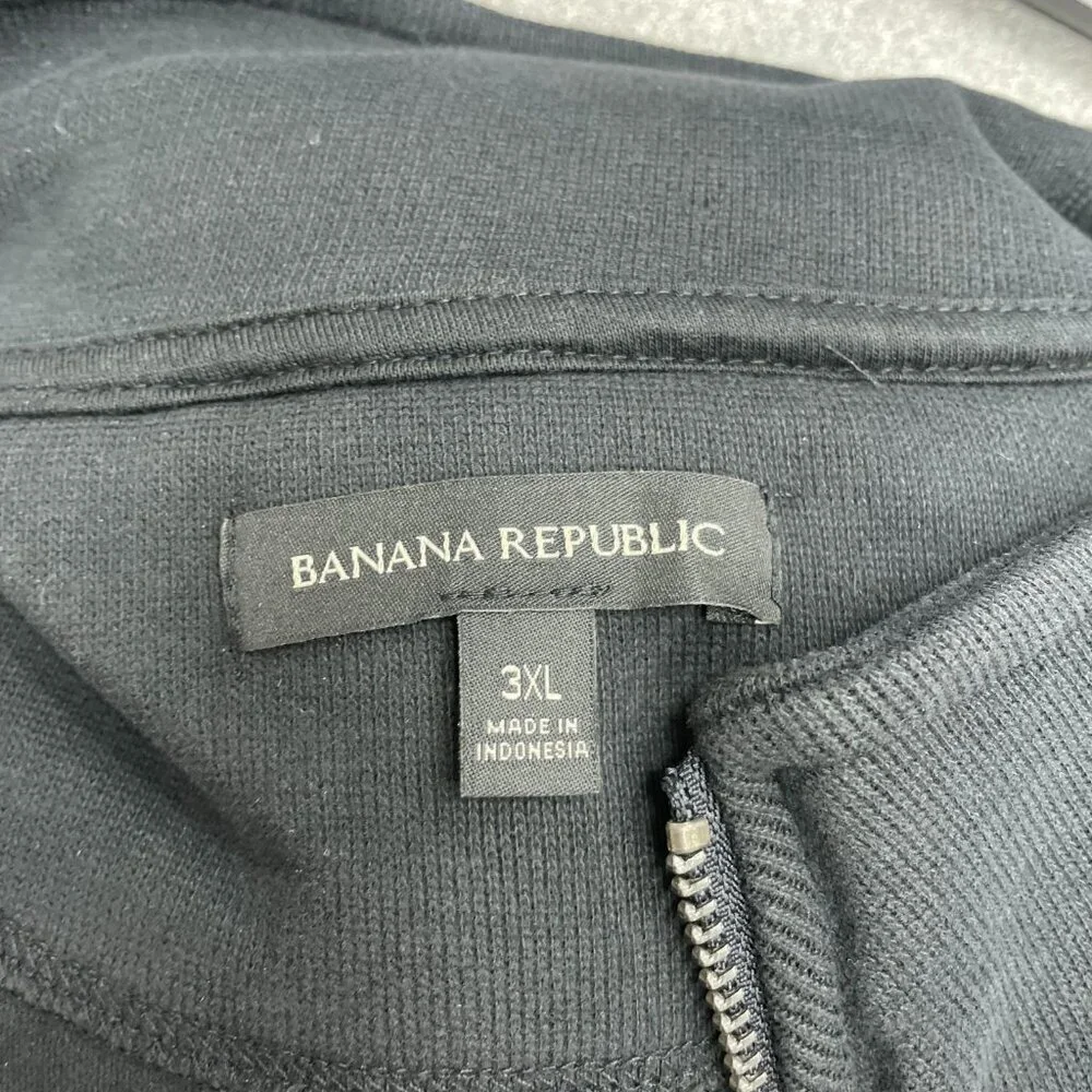 Banana Republic Men's 3XL Black Quarter-Zip Pullover Sweatshirt N0090